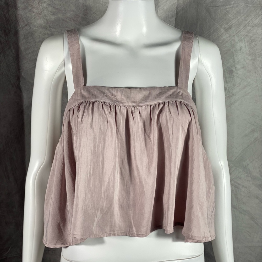Hommage Pale Lavender Flowy Tank Top Crop